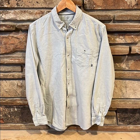 Free Fly Cotton Bamboo Long Sleeve Casual Button Down Shirt in Light Green - Picture 1 of 8
